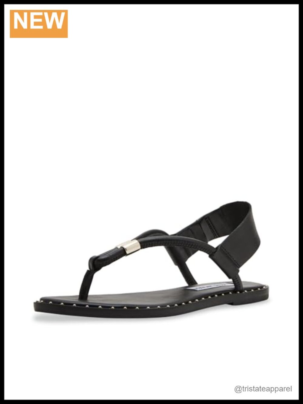 Steve Madden Meduza Flat Thong Sandal Adjustable Ankle Strap Leather
